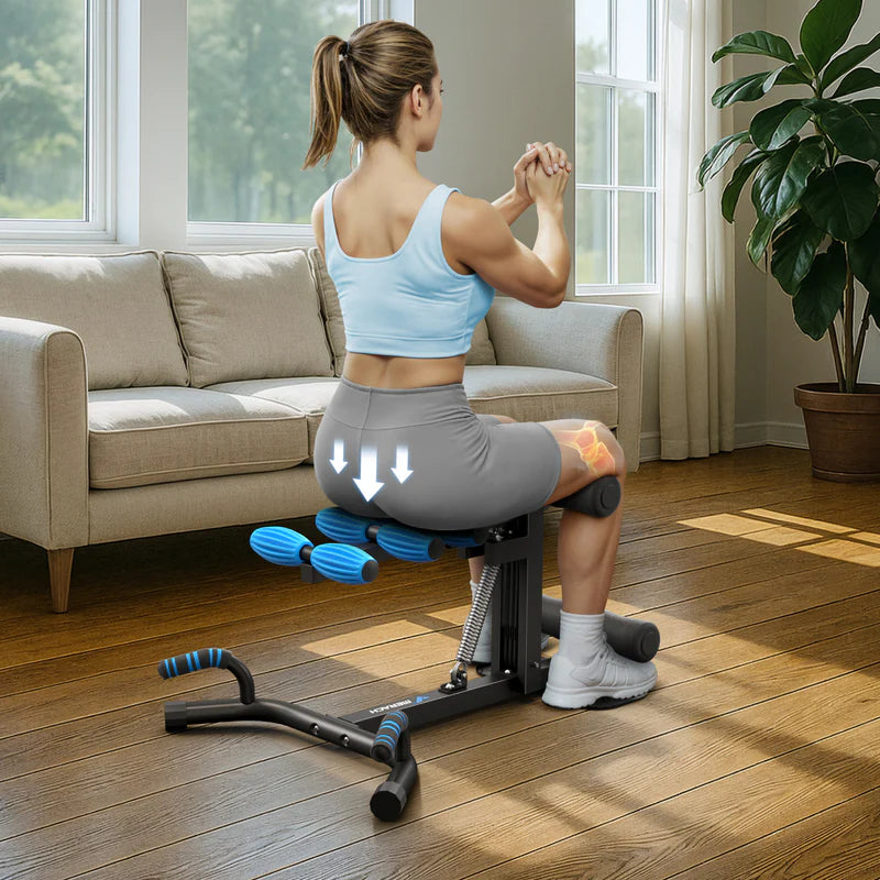 Aparelho Compacto de Agachamento Multifuncional 3 em 1 para Pernas e Glúteos - Preto Azul - Imagem 15