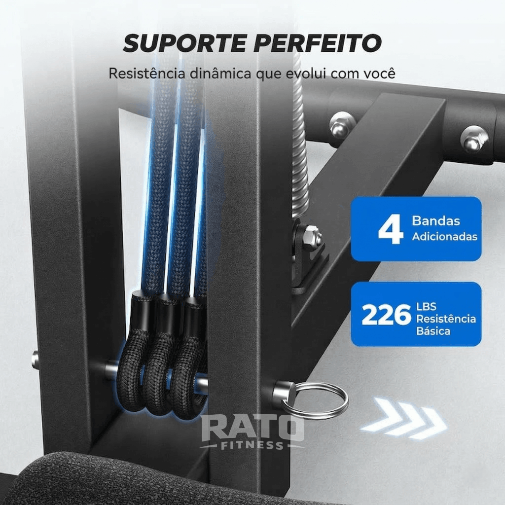 Aparelho Compacto de Agachamento Multifuncional 3 em 1 para Pernas e Glúteos - Preto Azul - Imagem 6
