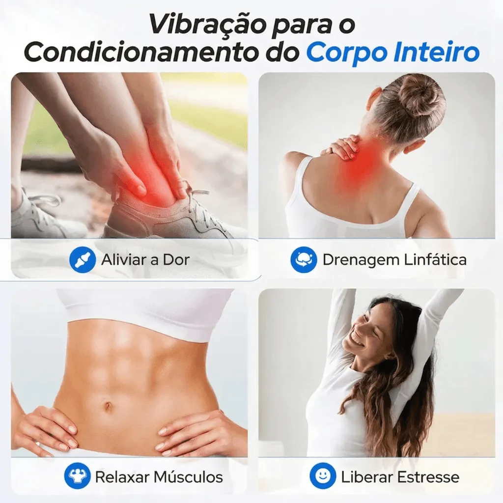 Plataforma Vibratória Portátil para Corpo Inteiro - Branco - Imagem 7