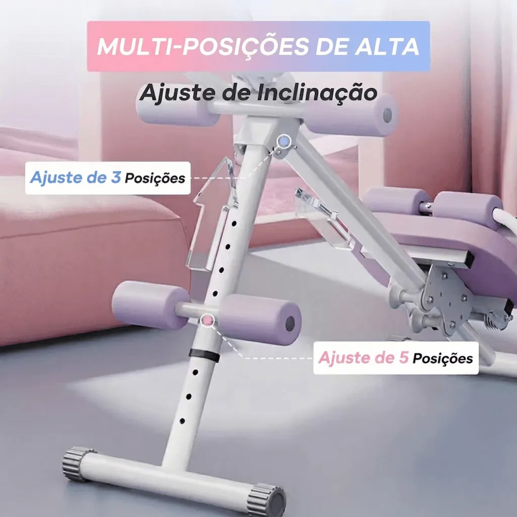 Aparelho Compacto de Treino 5 em 1 para Definição do Core - Branco Rosa - Imagem 4