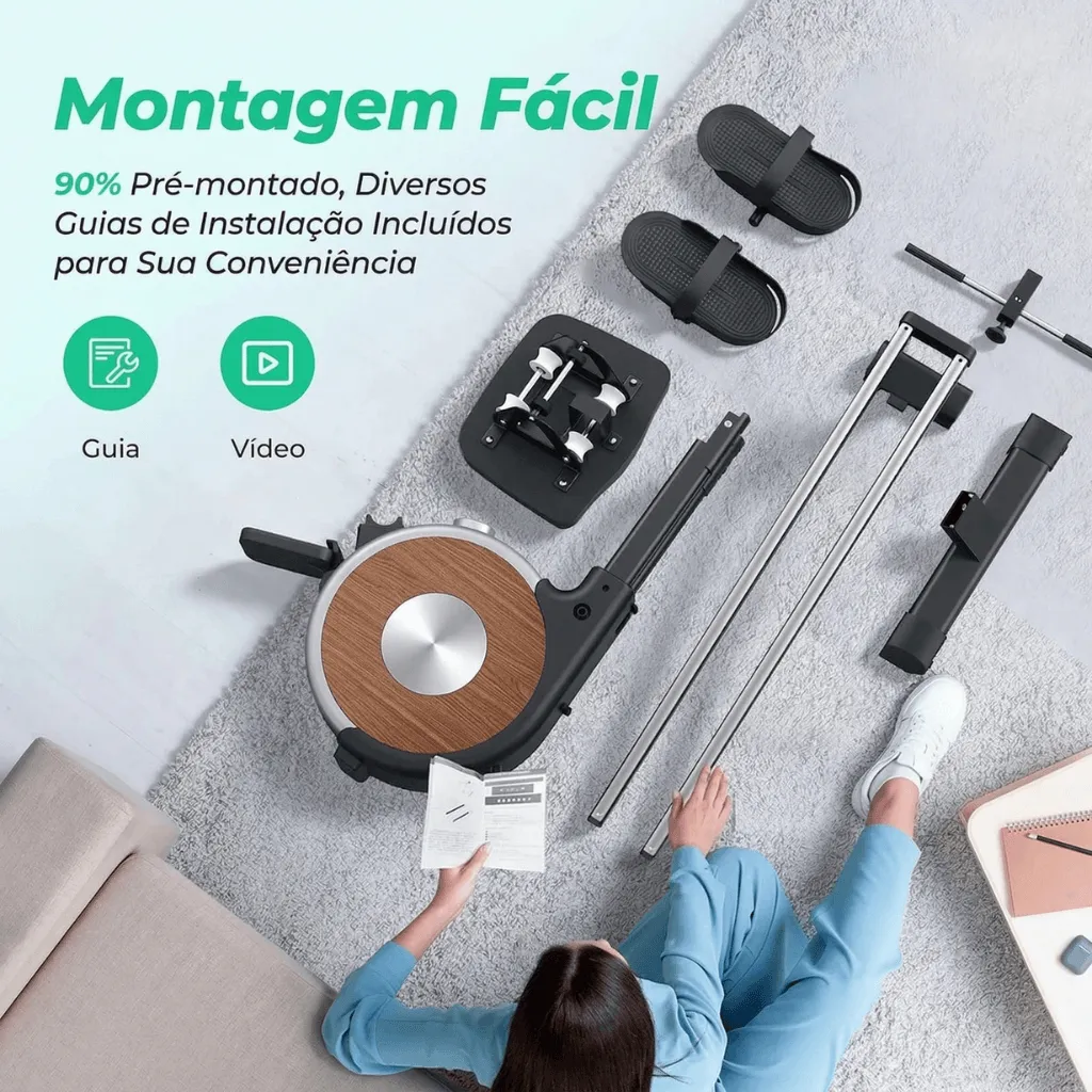 Remo Inteligente Profissional para Treino Completo em Casa - Com tela - Imagem 12