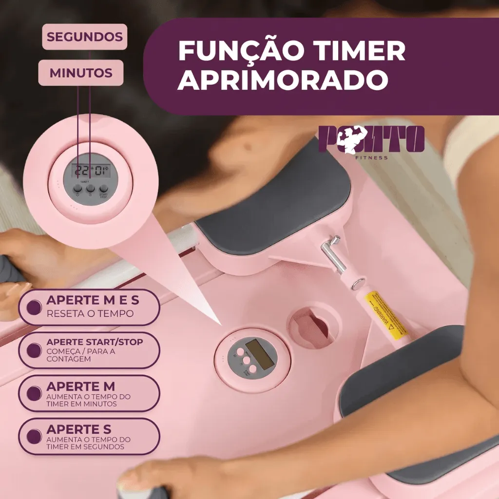 Kit Pilates 8 em 1 Dobrável para Treino Abdominal Core Braços e Pernas - Roxo - Imagem 6