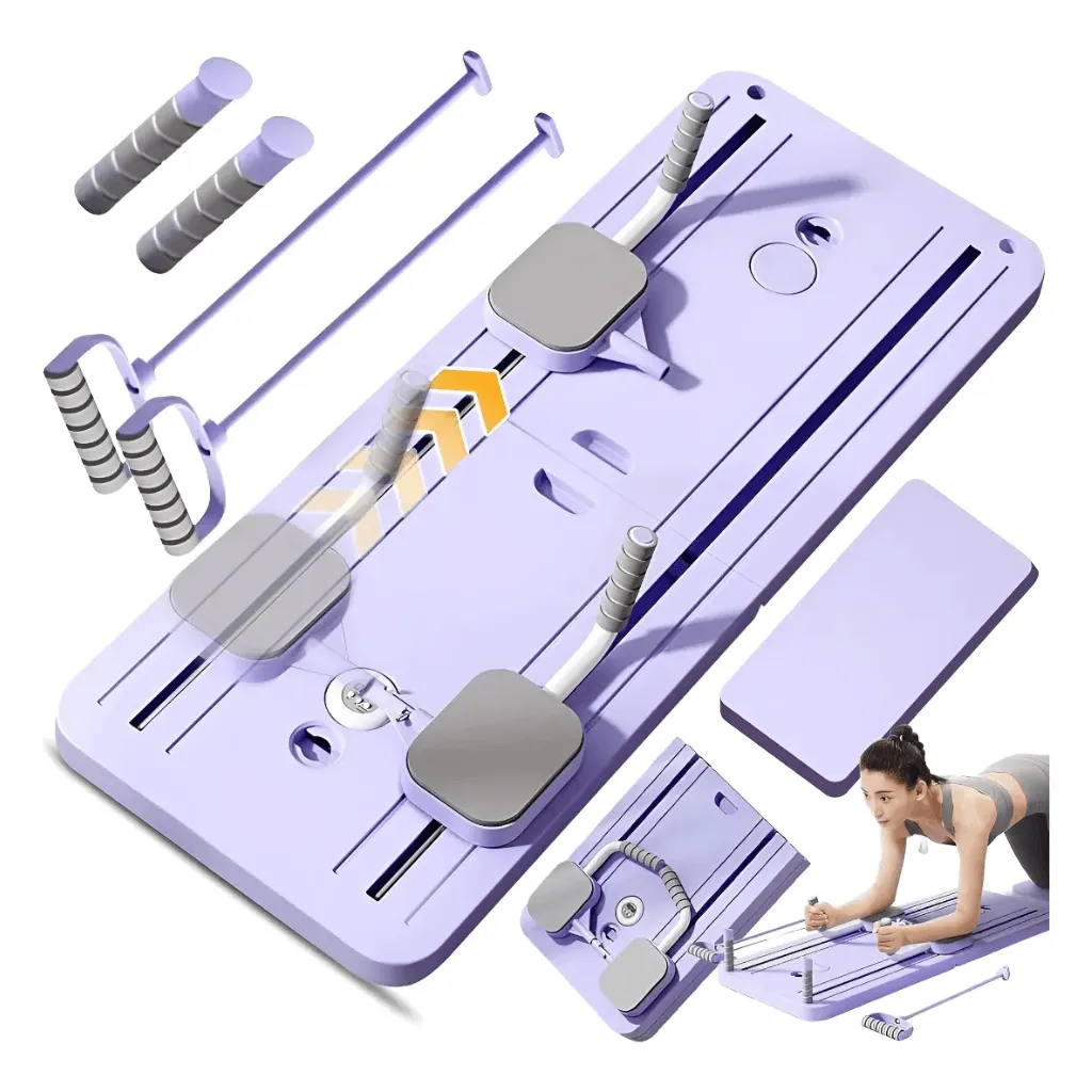 Kit Pilates 8 em 1 Dobrável para Treino Abdominal Core Braços e Pernas - Roxo - Imagem 7