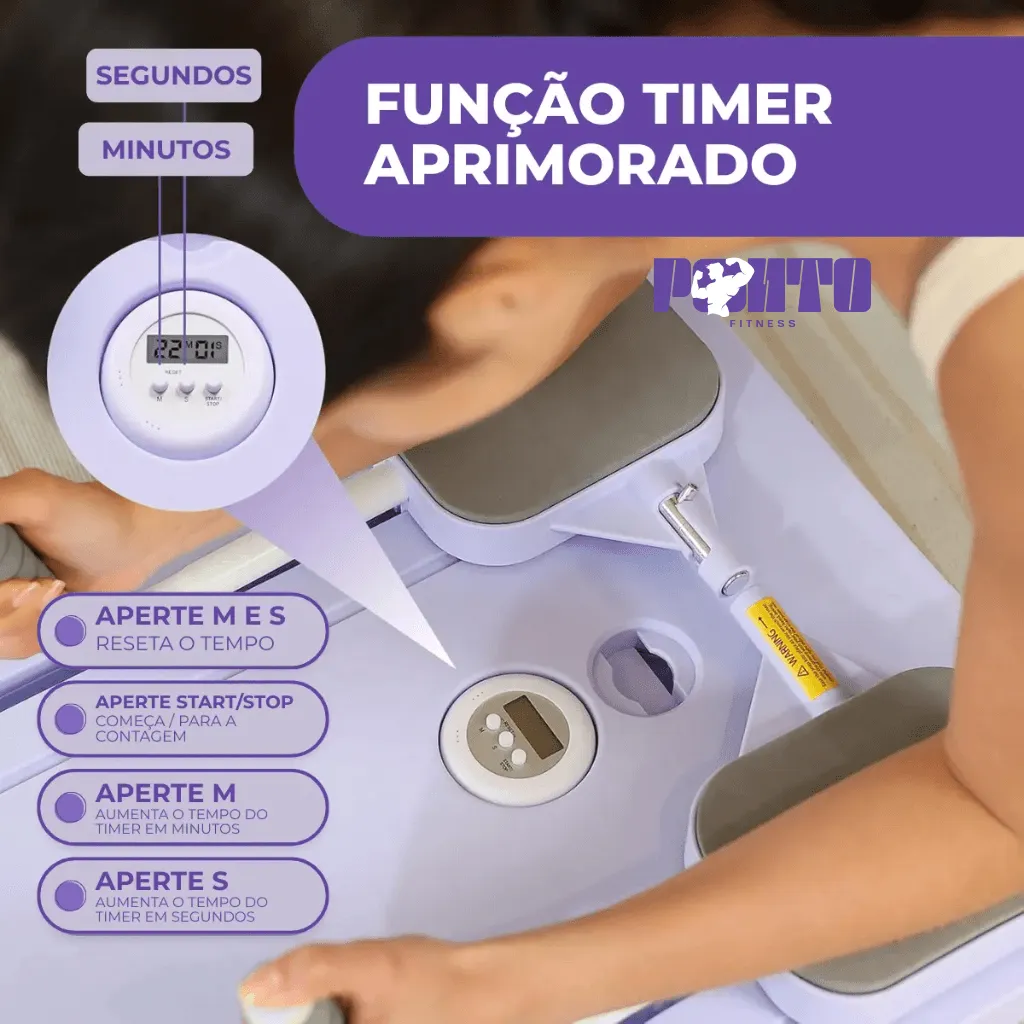 Kit Pilates 8 em 1 Dobrável para Treino Abdominal Core Braços e Pernas - Roxo - Imagem 12