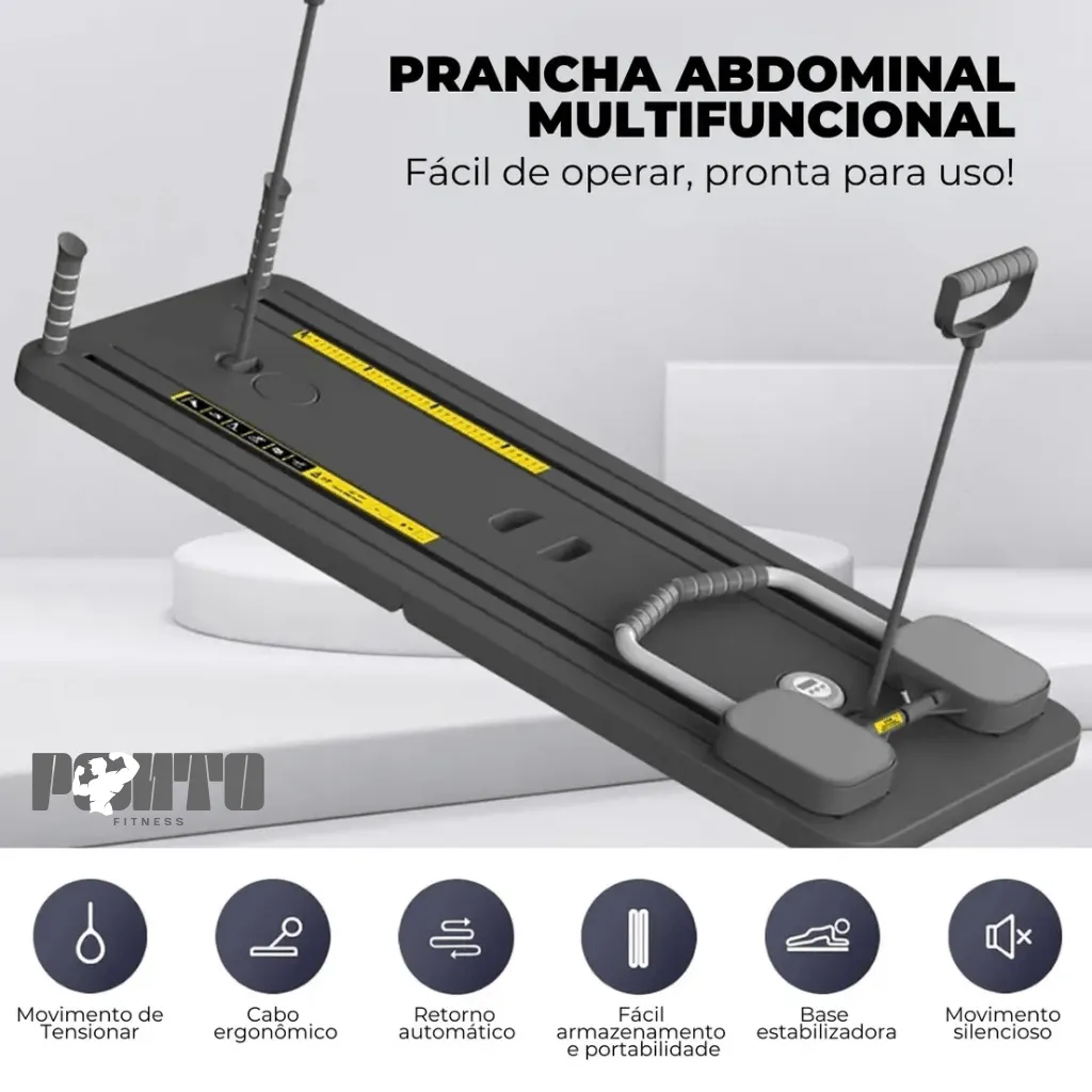 Kit Pilates 8 em 1 Dobrável para Treino Abdominal Core Braços e Pernas - Roxo - Imagem 15