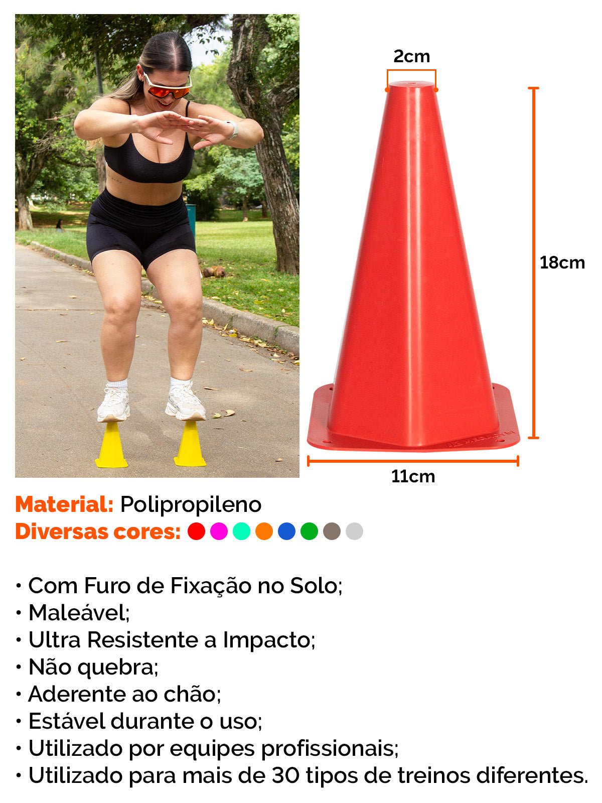 Kit Funcional Agilidade Cones + Chapéus + Escada Para Treino Completo - Imagem 4