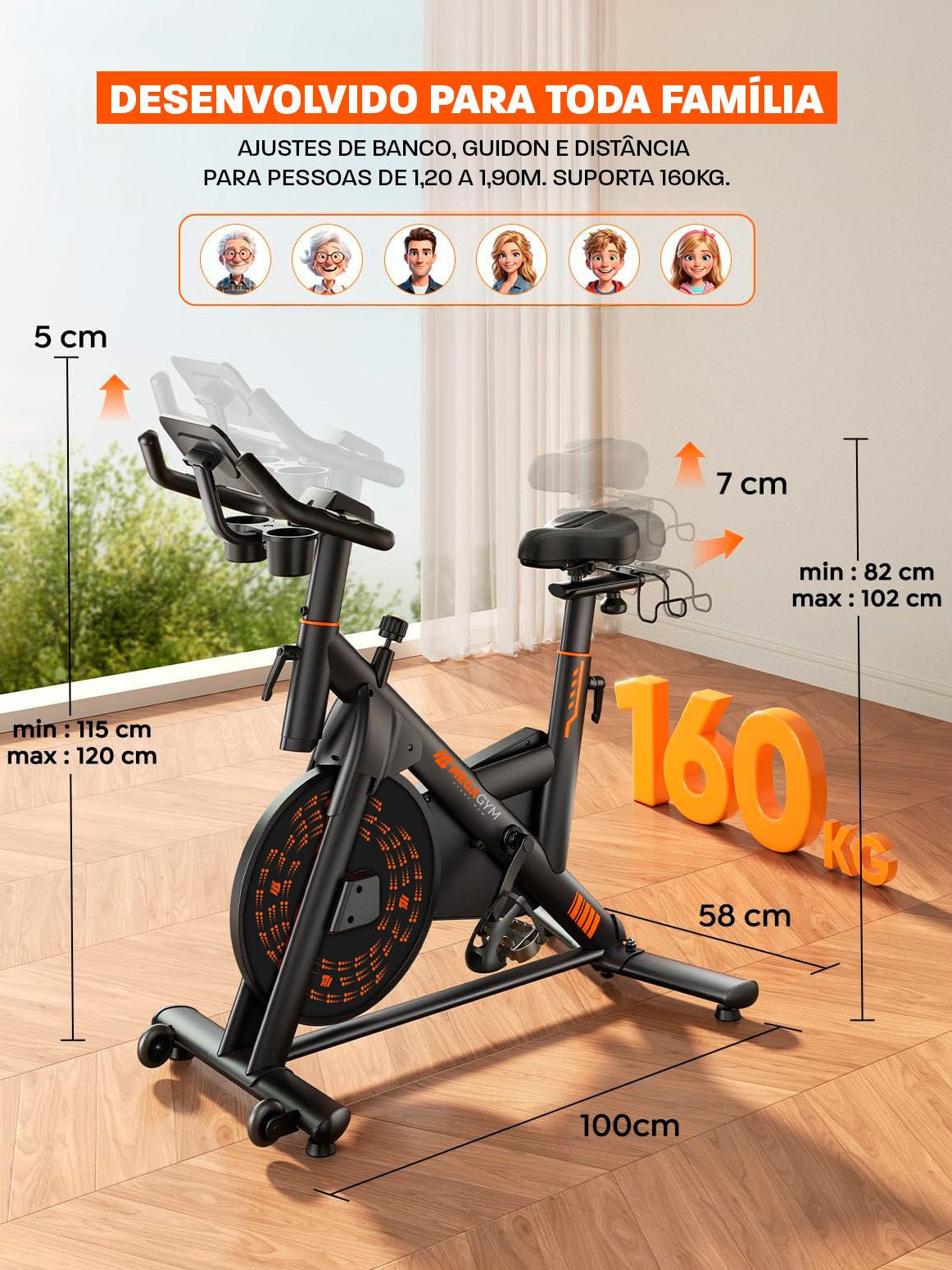 Bicicleta Ergométrica Smart Magnetic 6K | Resistência Magnética Potente | Banco Ultra Soft | Suporta 160 Kg - Imagem 13