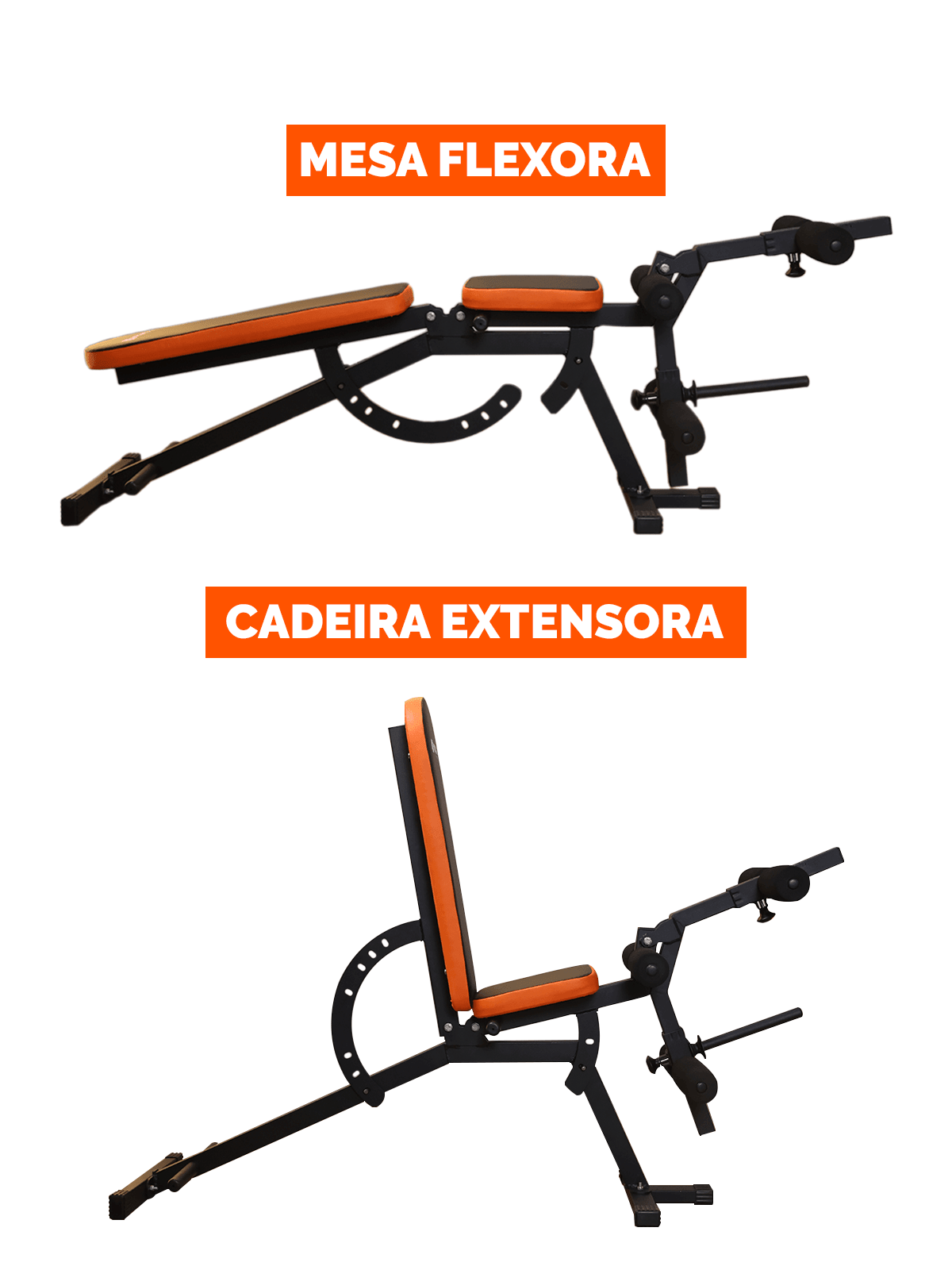 Banco Supino Regulável Com Cadeira Extensora E Mesa Flexora Ajustáveis - Imagem 8
