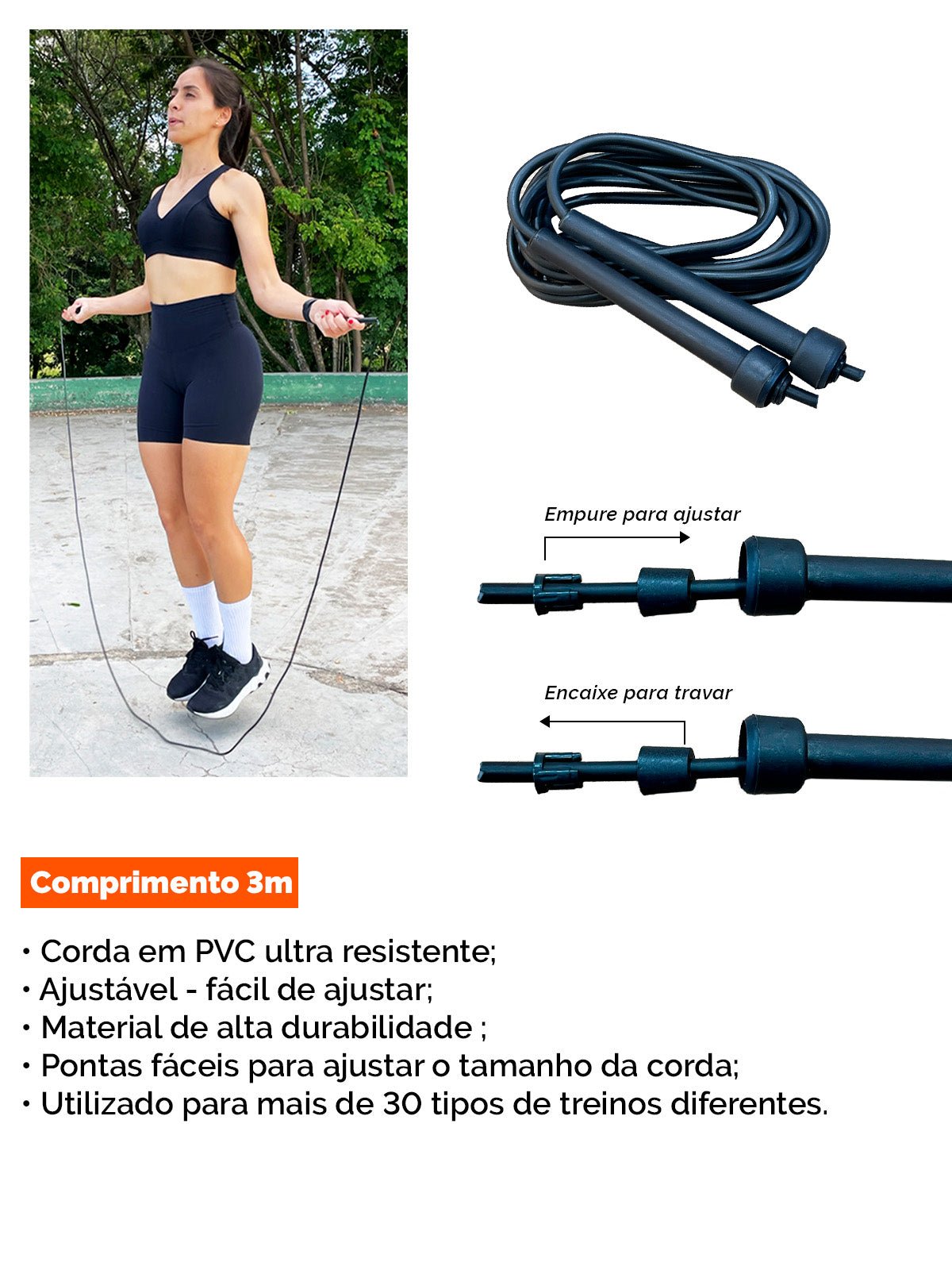 Corda de Pular PVC (Skipping Rope) 3,00m - Imagem 2