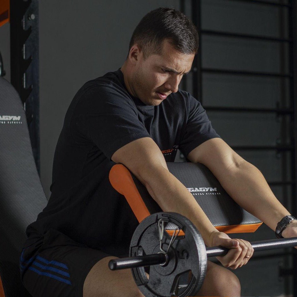 Banco 10x1 P/ Supino Com Rosca Scott Cadeira Extensora Laranja - Imagem 12