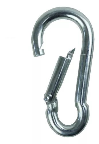 Mosquetão Com Trava Por Pressão Cromado - Imagem 4