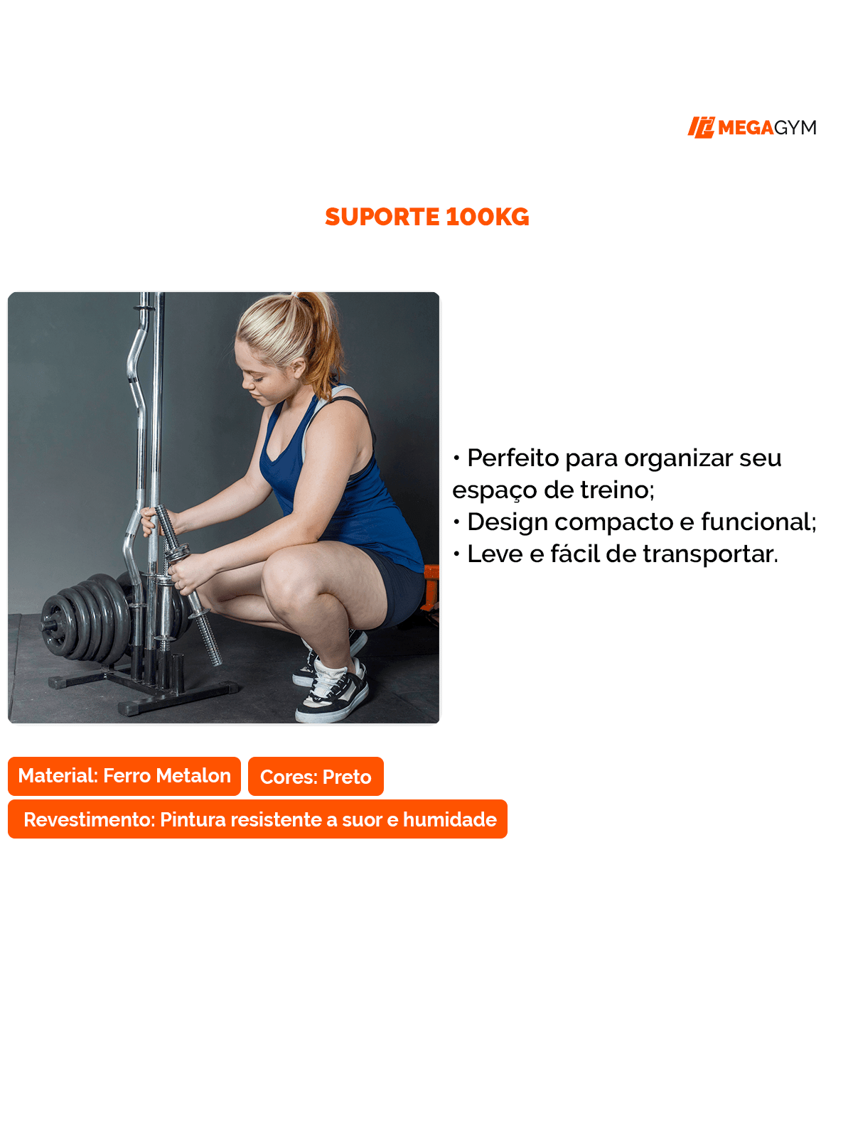 Suporte Profissional P/ BarraS E Anilhas 100kg - Imagem 2