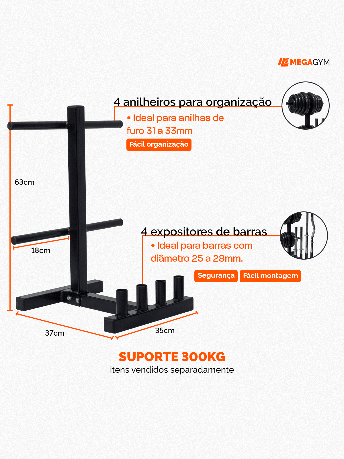 Suporte Expositor De Anilhas Barras E Halteres - Imagem 8