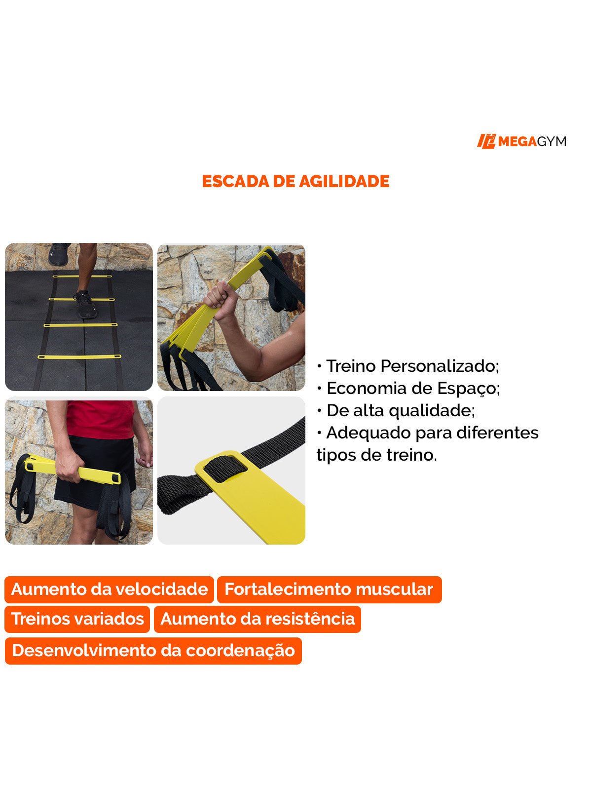Escada De Agilidade Com Degraus Ajustáveis Para Treino Funcional - Imagem 4