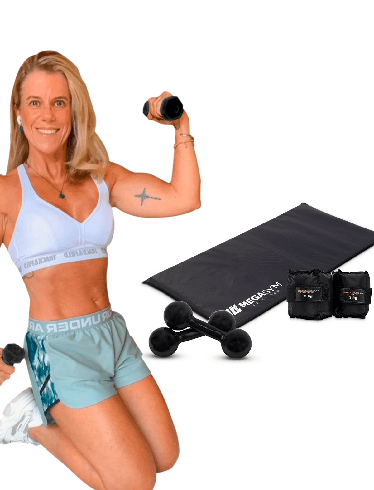 Kit Power Paula com Colchonete + Par de Caneleiras + Par de Halter Bola Emborrachado - Imagem 14