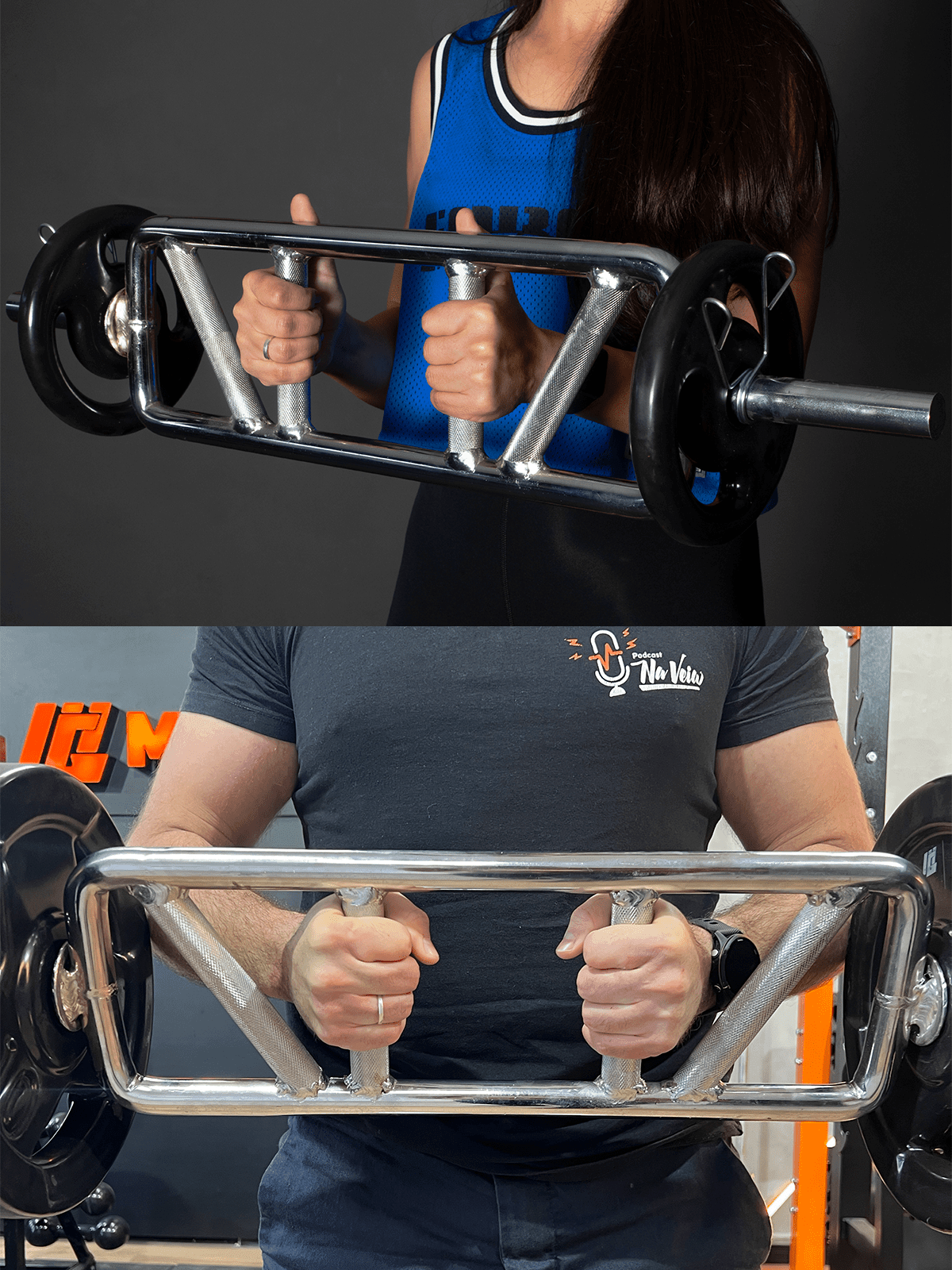 Barra H Maciça Com Presilhas 84cm Cromada 25,40mm - Imagem 5