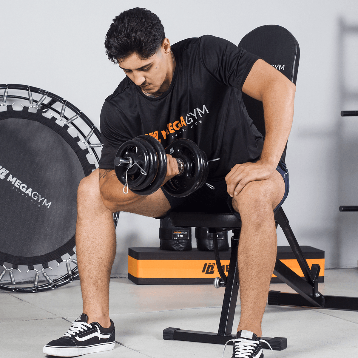 Kit Treino Com Par Halteres Barra 40cm + 24kg Anilhas Sport Pintadas - Imagem 9