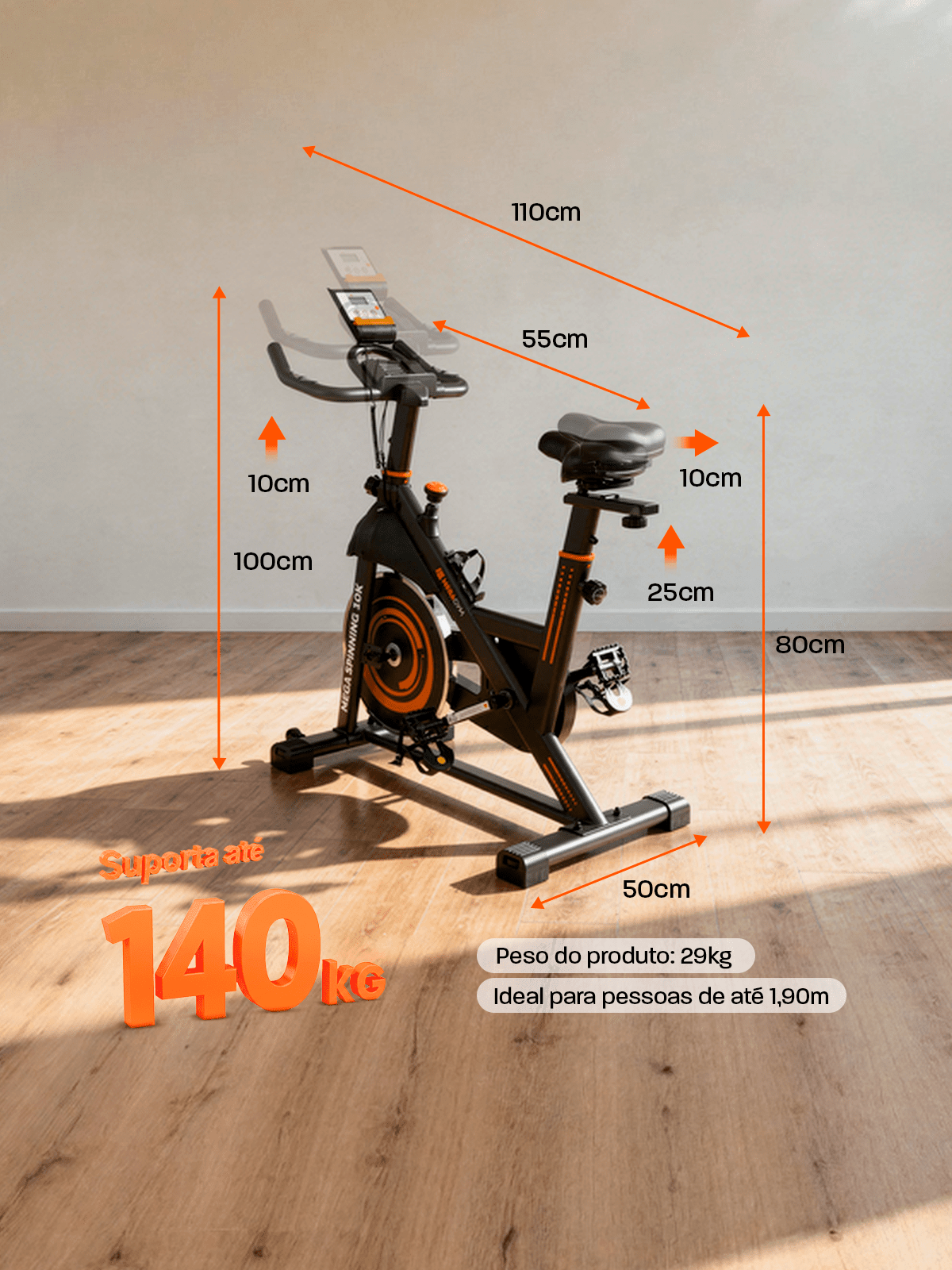 Bicicleta Ergométrica Bike Mega Spinning 10K - Imagem 13