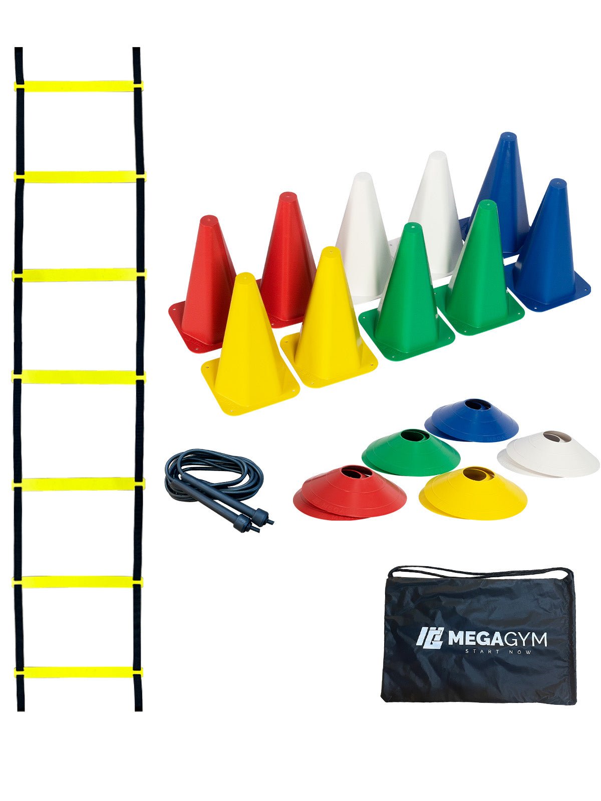 Kit Funcional Agilidade Cones + Chapéus + Escada Para Treino Completo - Imagem 1