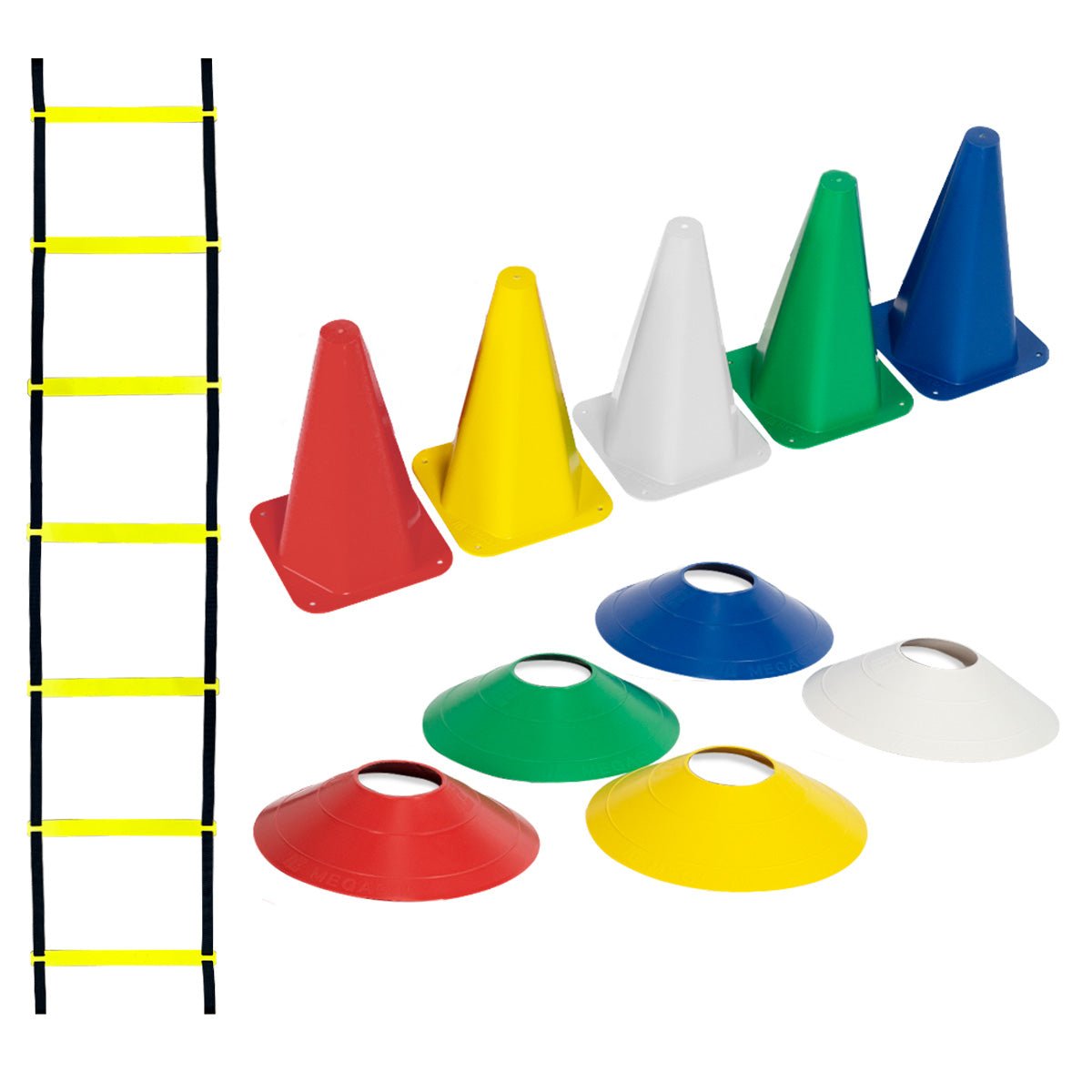 Kit Funcional Agilidade 5 Chapéus + 5 Cones E Escada Para Treino Completo - Imagem 1