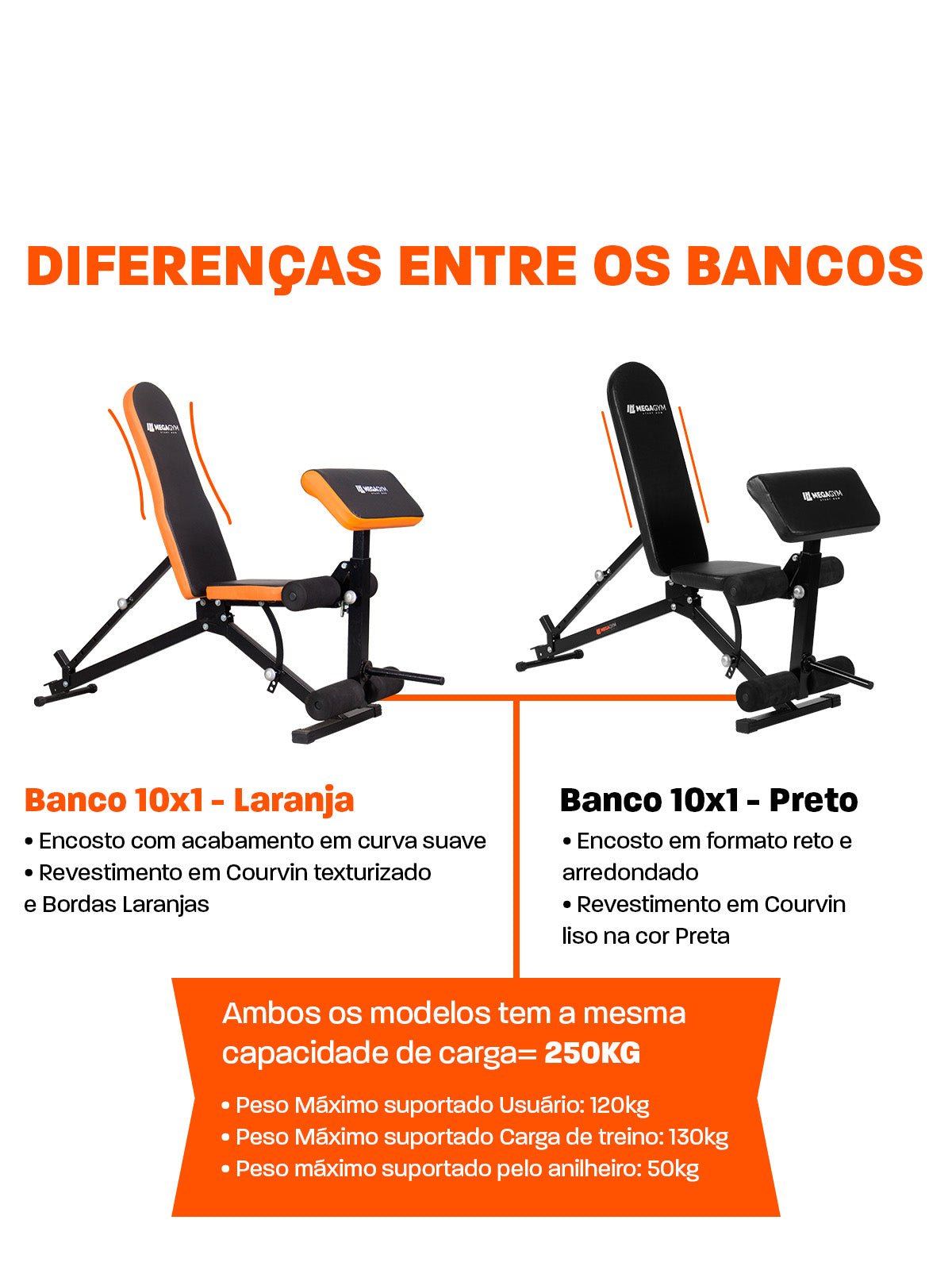 Banco Regulável 10x1 com Cadeira Extensora + Scott + Rack Agachamento - Imagem 10