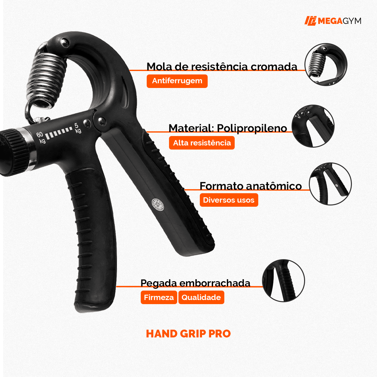 Hand Grip Fortalecedor De Punhos E Ante Braço - Imagem 3