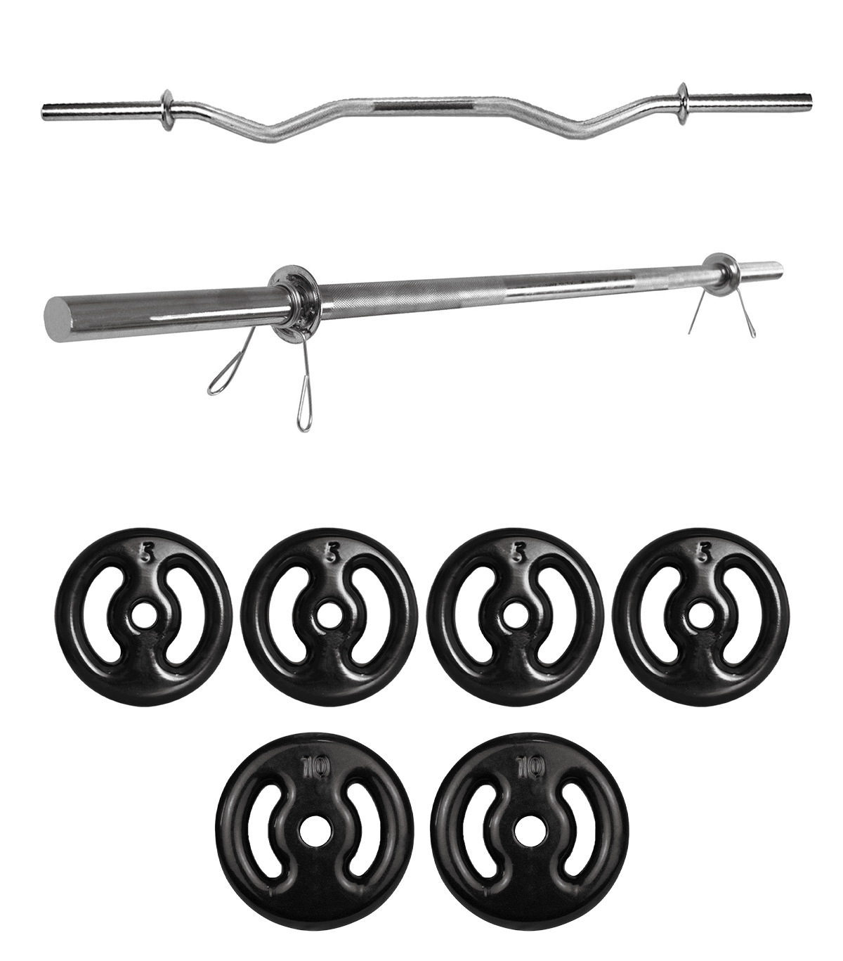 Kit Barras De Musculação + 40Kg De Anilhas + Suportes - Imagem 12