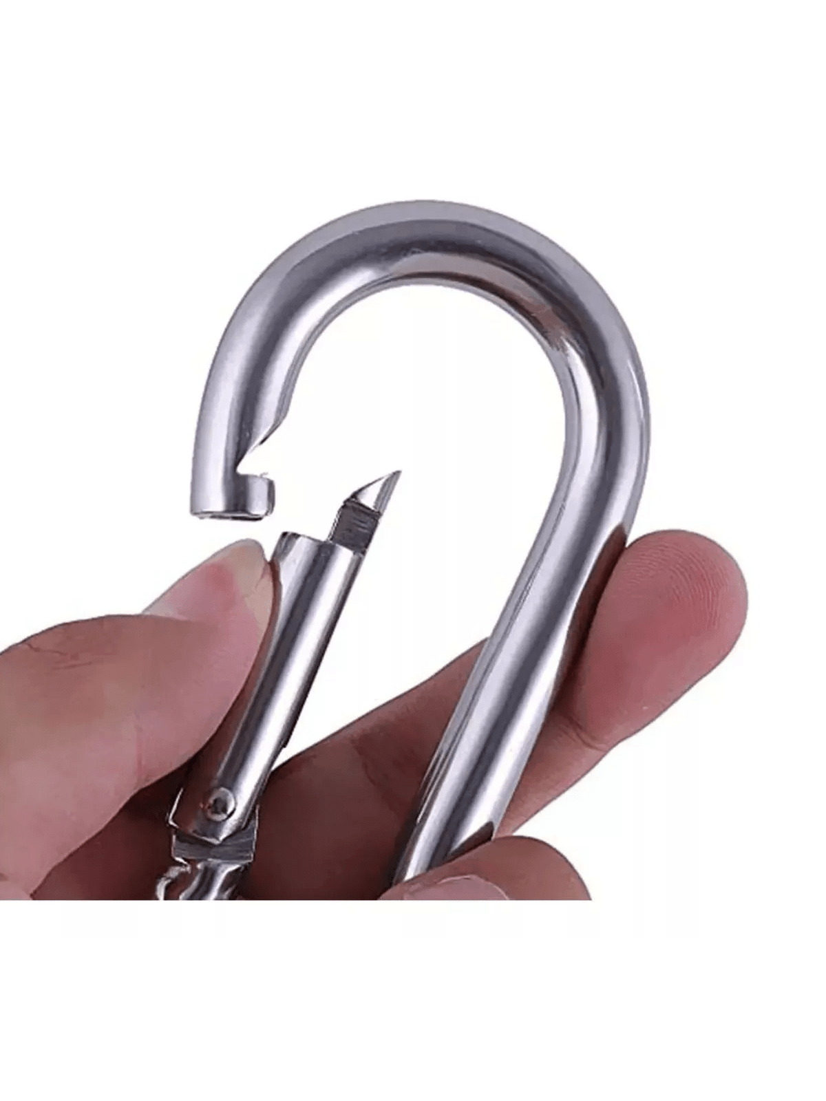 Mosquetão Com Trava Por Pressão Cromado - Imagem 3