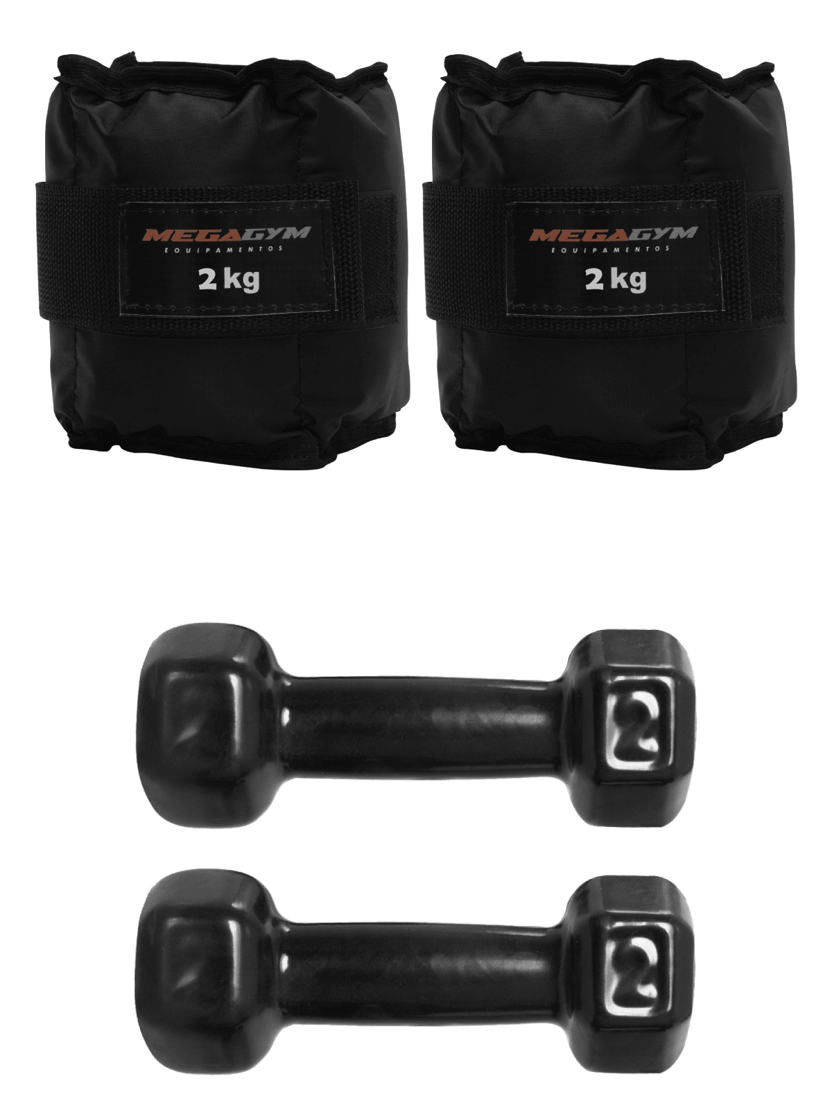 Kit Treino Funcional Halter Sextavado Emborrachado E Caneleira De Peso - Imagem 9