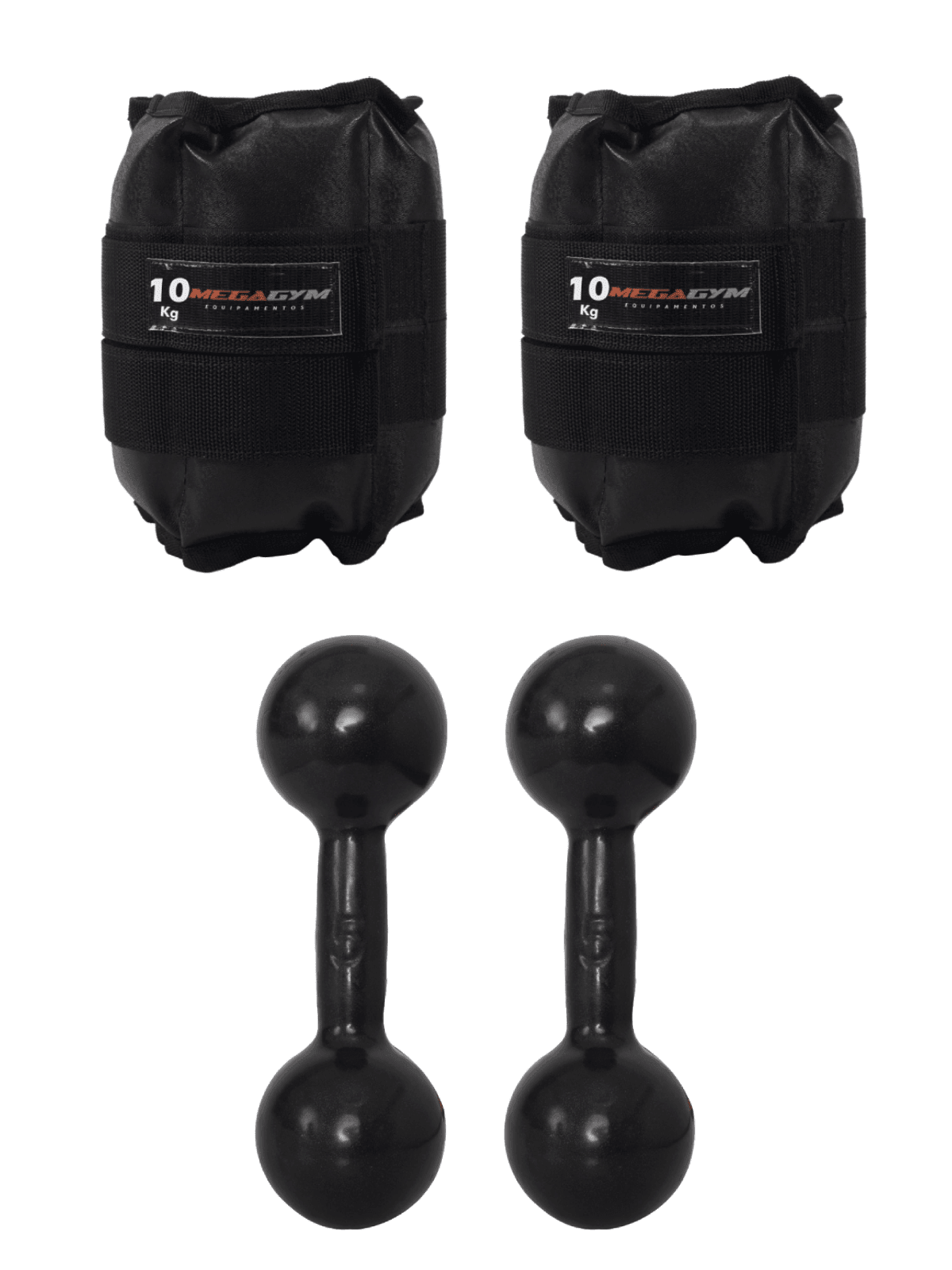 Kit Treino Funcional Halter Bola Emborrachado E Caneleira De Peso - Imagem 1