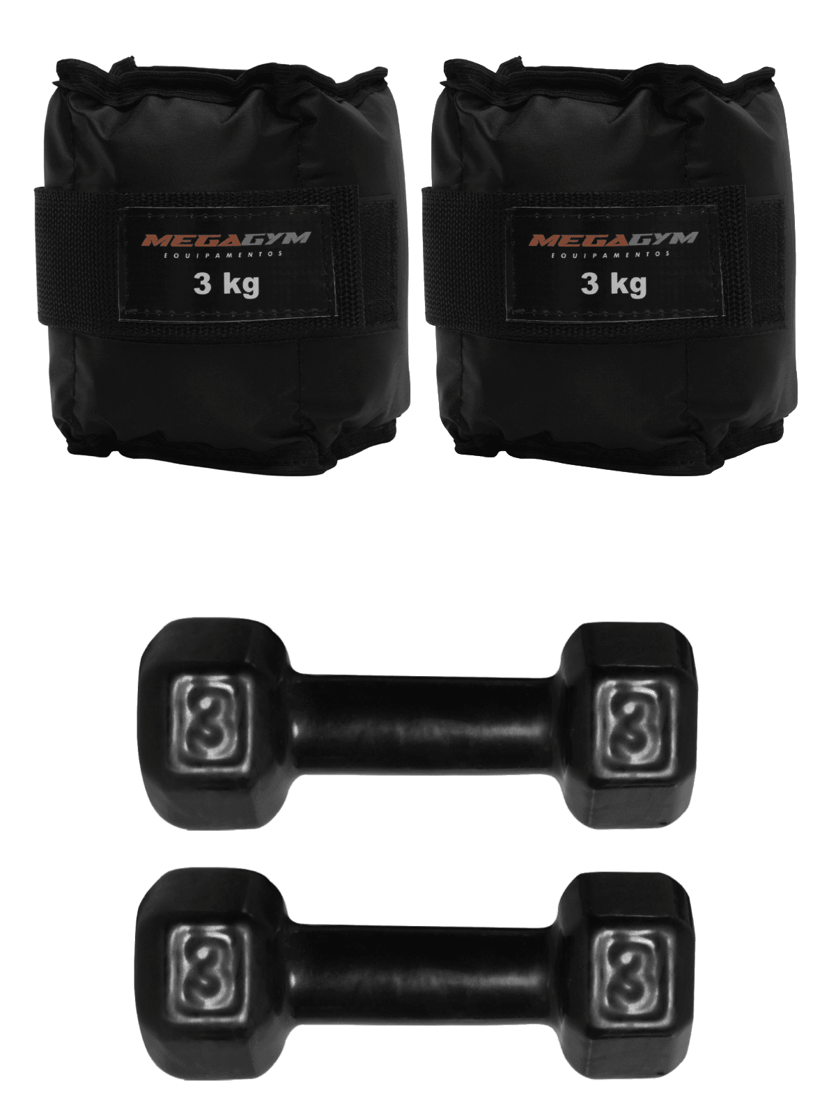 Kit Treino Funcional Halter Sextavado Emborrachado E Caneleira De Peso - Imagem 10